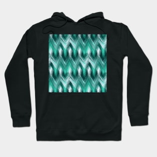 Aqua Green Wavy Abstract Hoodie